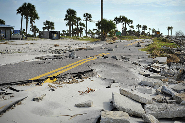 Huguenot Park Road washed away - Hurricane Matthew Damage