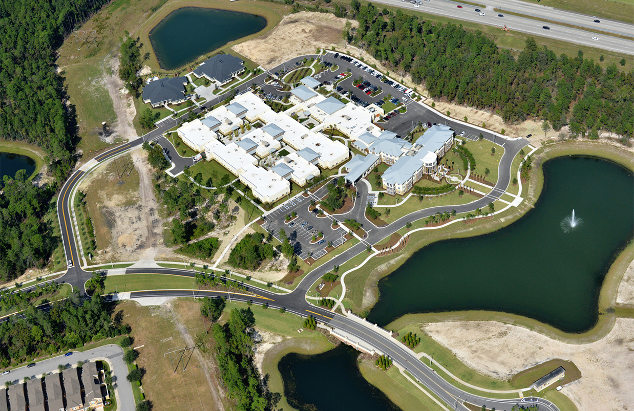 Aerial of Brooks Bartram Assisted Living Facility