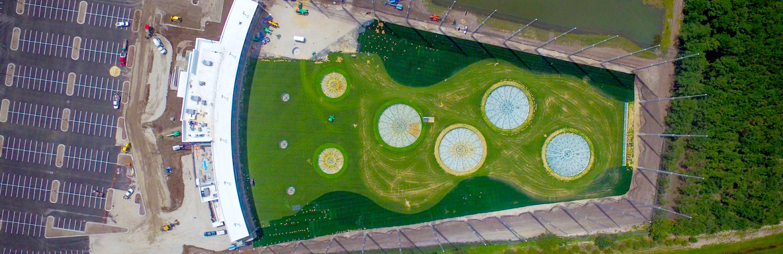 Aerial of TopGolf Jacksonville Under Construction