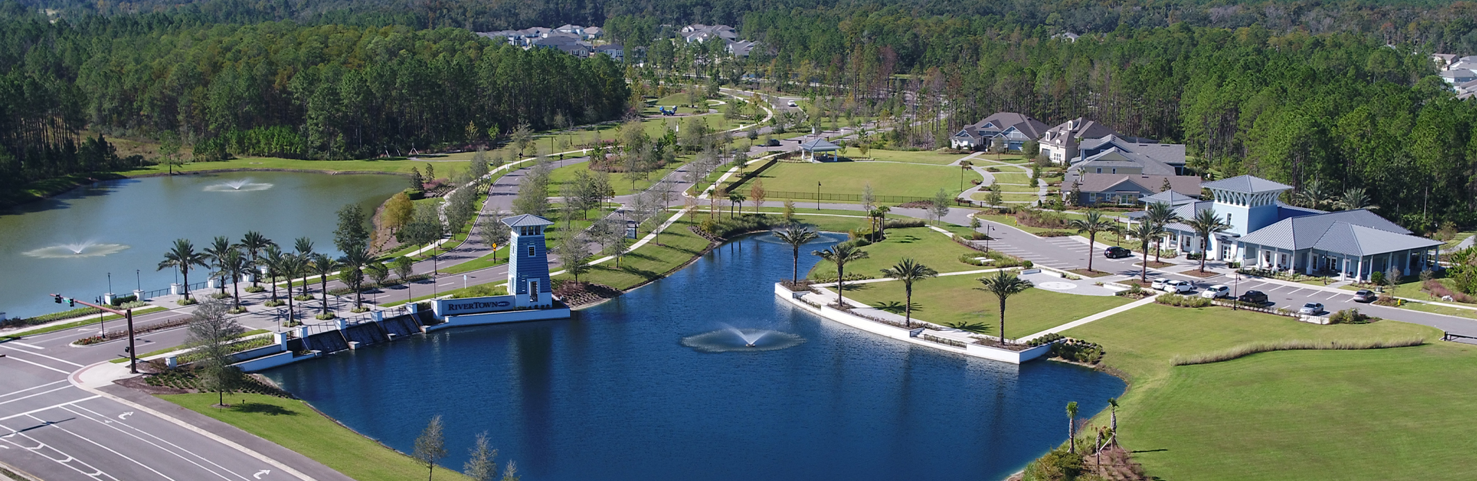 Aerial view of Rivertown Entrance